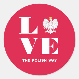 Liebe Polnischer Polnischer Weißadler Runder Aufkleber
