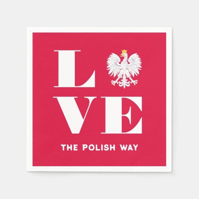 Liebe Polnischer Polnischer Weißadler Serviette (Vorderseite)