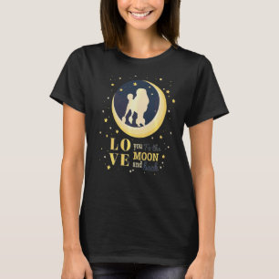 Liebe Poodle Hund zum Mond T-Shirt