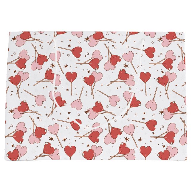 Liebe Pop Retro Valentine Große Geschenktüte (Vorderseite)