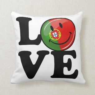 Liebe Portugal: Lächelnde Flagge Kissen