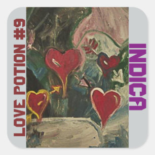LIEBE POSITION Nr. 9 INDICA Quadratischer Aufkleber
