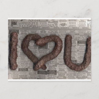 Liebe-Postkarte gekackt Postkarte