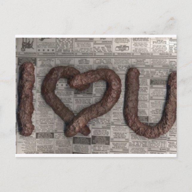 Liebe-Postkarte gekackt Postkarte (Vorderseite)