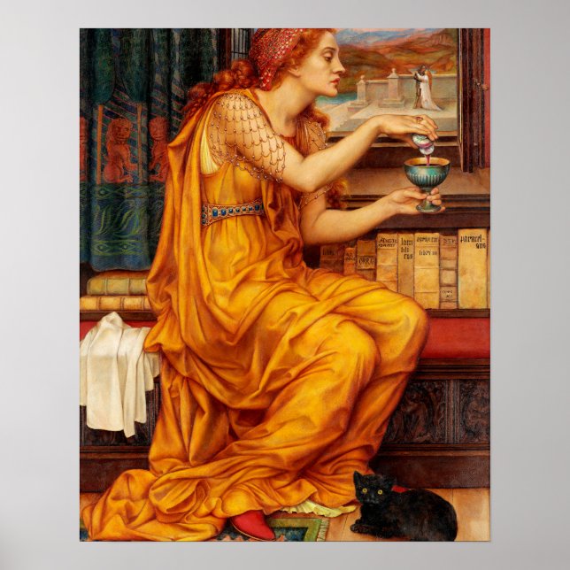 Liebe Potion - Evelyn De Morgan Gemälde Poster (Vorne)