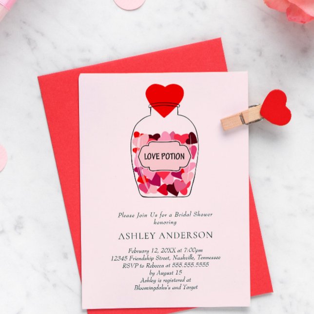 Liebe Potion Valentine Thema Brautparty Einladung (Von Creator hochgeladen)