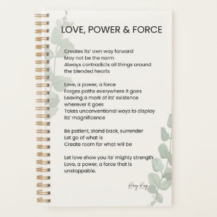 Liebe, Power, Kraft Gedichte Planer