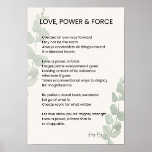 Liebe, Power, Kraft Gedichte Poster