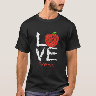 Liebe Pre-K Apple zurück zum Schullehrer T-Shirt
