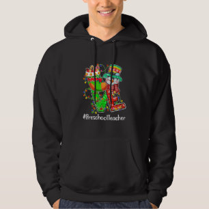 LIEBE Preschool Lehrer Snowman Weihnachtsmannmütze Hoodie