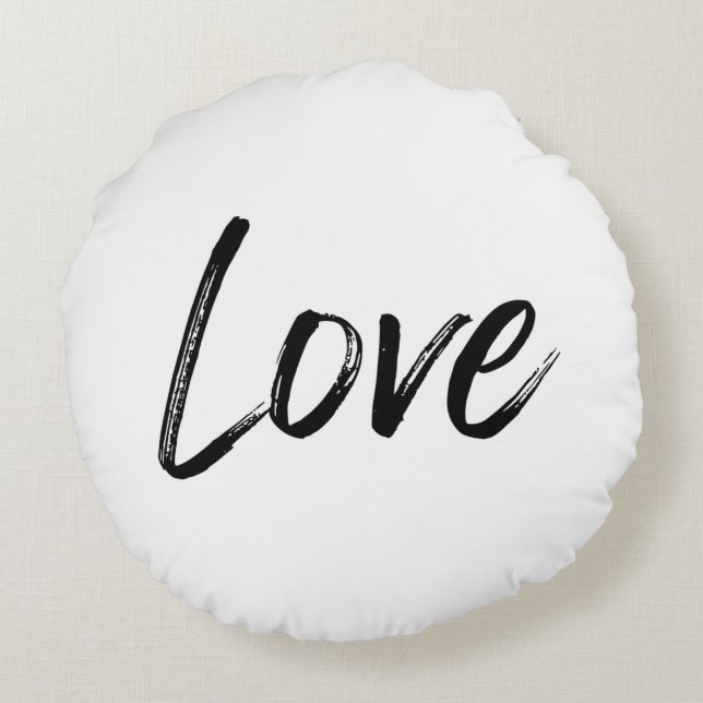 Liebe Print Round Throw Kissen (Rückseite)