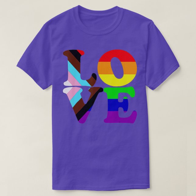 Liebe Progress Gay Pride LGBT T-Shirt (Design vorne)