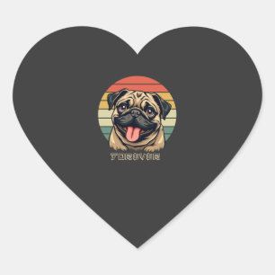 Liebe Pug Forever � Süßes Pug-Fan-Design Herz-Aufkleber