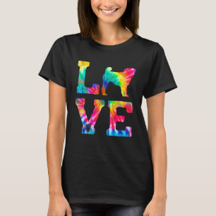 Liebe Pug Tie Dye Hund Mama Papa T-Shirt