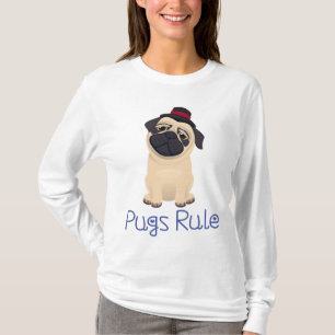 Liebe Pug Welpe Hund Cartoon Damen T-Shirt
