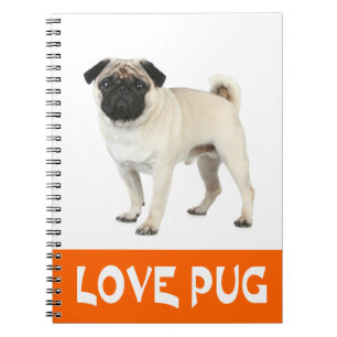 Liebe Pug Welpen Hund Notizbuch / Tagebuch