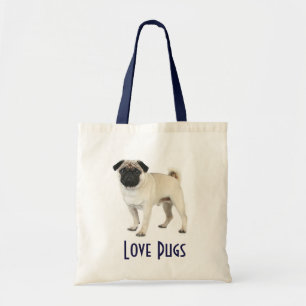 Liebe Pugs Welpen-Hund Leinwand Strand-Tasche Tragetasche