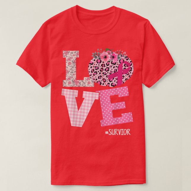 Liebe Pumpkin Ribbon Brustkrebs Bewusstsein Surviv T-Shirt (Design vorne)