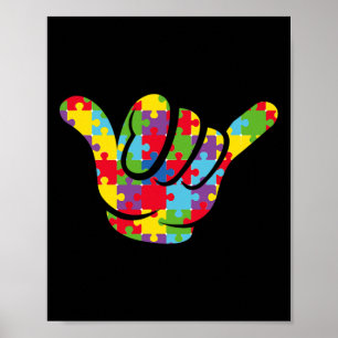 Liebe Puzzle Hand Gebärdensprache Autismus Bewusst Poster