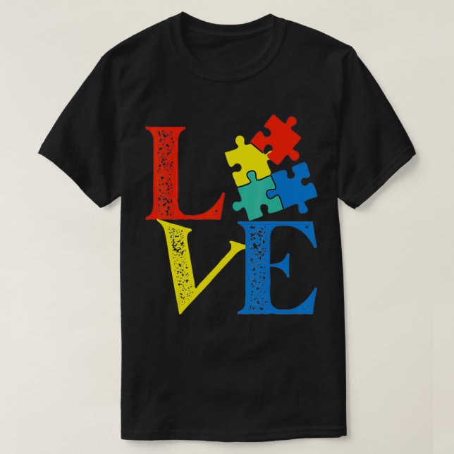 Liebe Puzzle Niedlich Autismus Bewusstsein T-Shirt (Design vorne)