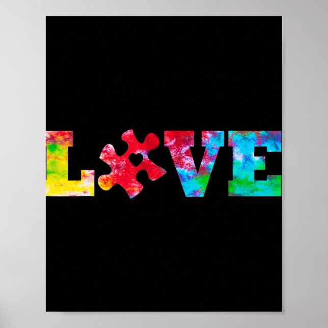LIEBE Puzzleteile Herzautismus Sensibilisierung Ge Poster (Vorne)