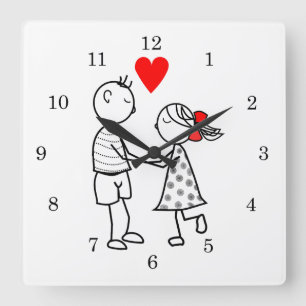 LIEBE - QUADRATISCHE WANDUHR