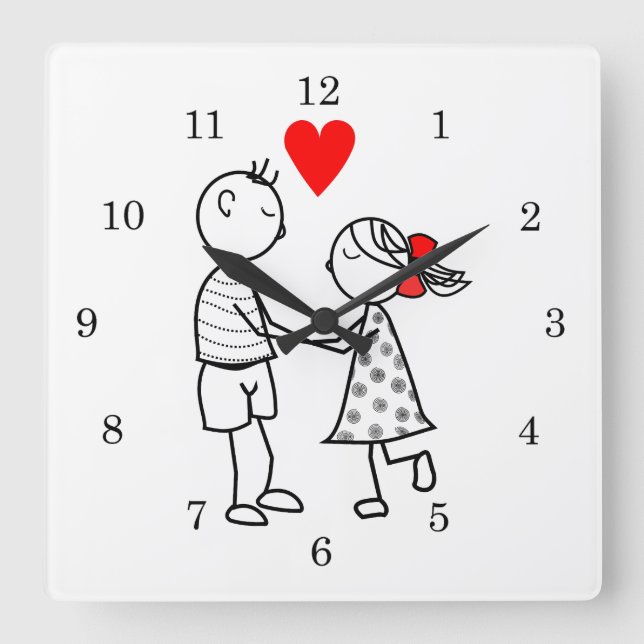 LIEBE - QUADRATISCHE WANDUHR (Vorderseite)