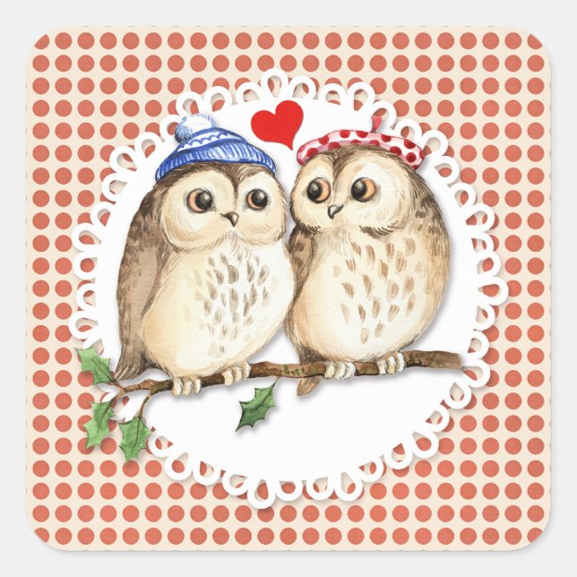 Liebe Quadratischer Aufkleber (Vorderseite)