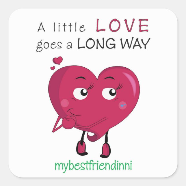 Liebe Quadratischer Aufkleber (Vorderseite)