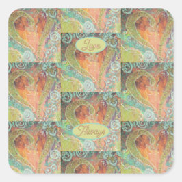 Liebe Quadratischer Aufkleber
