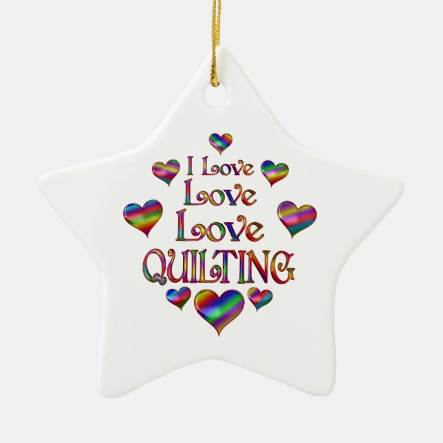 Liebe Quilting Keramik Ornament (Vorne)
