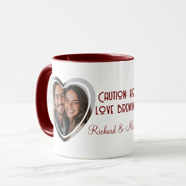 Liebe Quote Custom Heart Shaped Foto I Names Red Tasse (Vorderseite Links)
