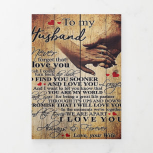 Liebe Quotes-Geschenk   An mein Ehemann anwesend   Dreifach Gefaltete Ankündigung