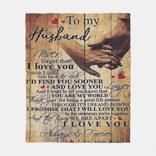 Liebe Quotes-Geschenk | An mein Ehemann anwesend | Fleecedecke (Vorderseite)