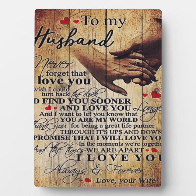 Liebe Quotes-Geschenk | An mein Ehemann anwesend | Fotoplatte (Vorderseite)