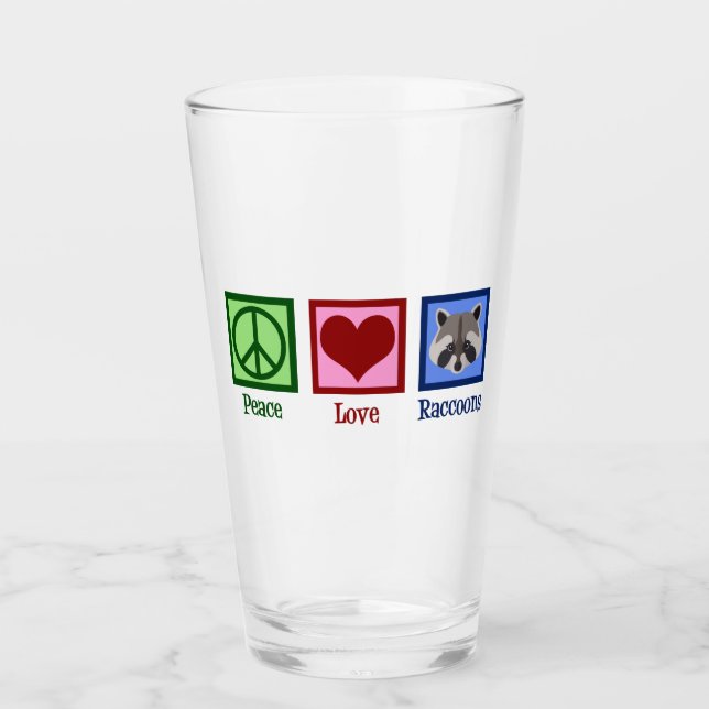 Liebe Raccoons Glas (Vorderseite)