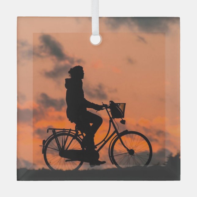 Liebe Radfahren für sie Ornament Aus Glas (Vorderseite)