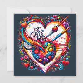 Liebe Radfahren Valentinstag Feiertagskarte