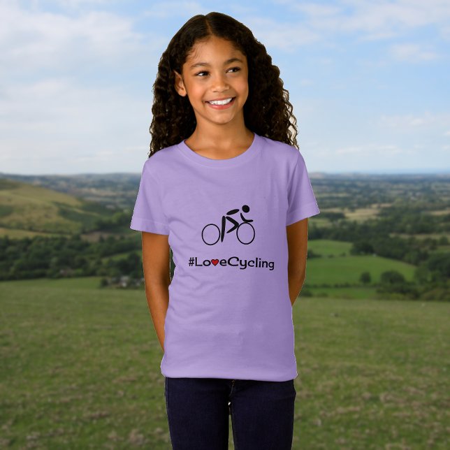 Liebe Radfahrer-Slogan T-Shirt (Lavender color option, 'classic' printing)