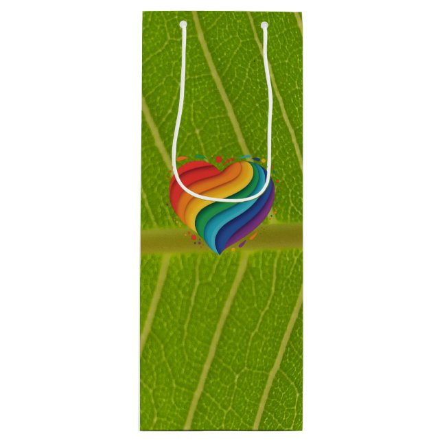 Liebe Rainbow Geschenktüte Für Weinflaschen (Vorderseite)