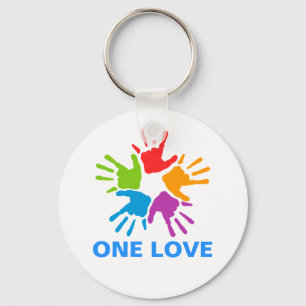Liebe-Rainbow-Hands-Button-Schlüsselanhänger Schlüsselanhänger
