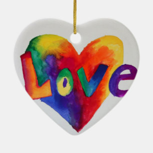 Liebe Rainbow Heart Art Malerei Keramikornament
