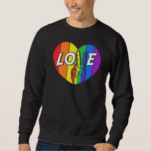 Liebe Rainbow Heart Lgbtq Lesbian Gay Pride Homose Sweatshirt