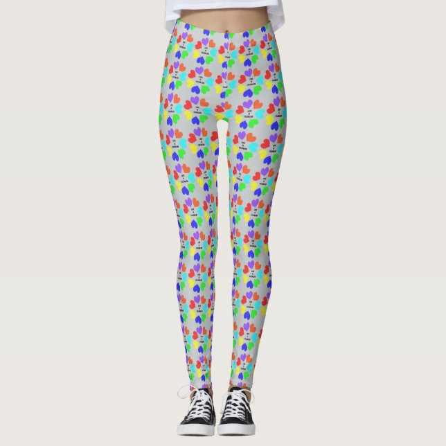 Liebe Rainbow Hearts Leggings (Vorderseite)