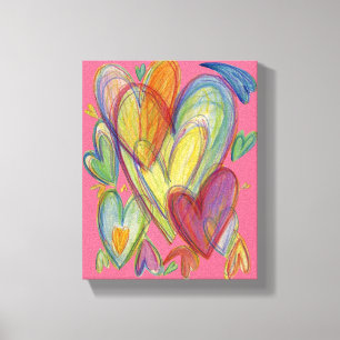 Liebe Rainbow Hearts Leinwand zeichnen Art Print