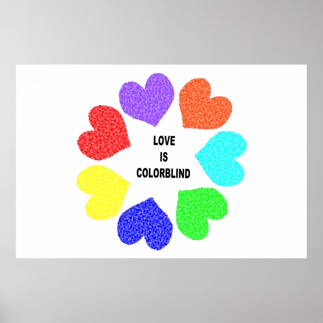 Liebe Rainbow Hearts Poster (Vorne)