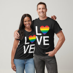 LIEBE RAINBOW HERZ T - SHIRT
