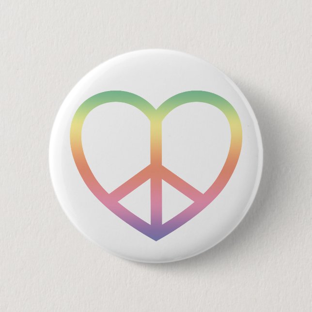 Liebe Rainbow Herztasten Button (Vorderseite)