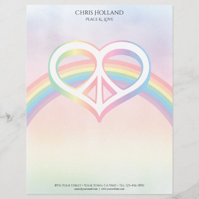 Liebe Rainbow Letterhead Briefbogen (Vorderseite)