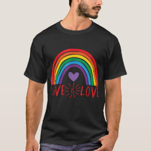 Liebe Rainbow LGBTQ LGBT Pride Hearts Day Valentin T-Shirt